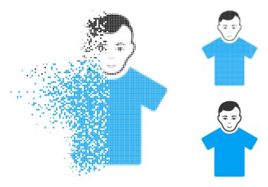 Işıltı Pixelated yarı ton adam simgesi ile yüz