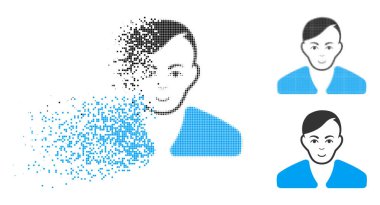 Yüz ile toz nokta yarı ton adam simgesi