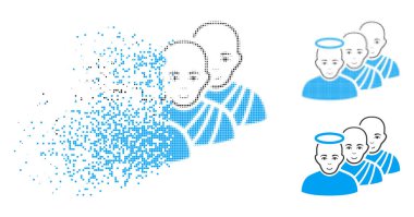 Yüz ile noktalı yarım ton kutsal erkekler simgesi çürümüş