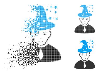 Yüz dağınık piksel noktalı resim Magic ana simgesiyle