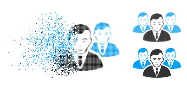 Piksel noktalı resim yöneticisi Grup simgesi yüz dağılmakta