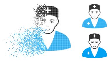 Piksel yarı ton Medic simge yüzü ile çözünmüş