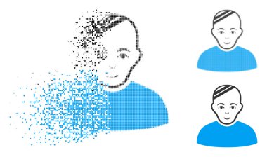 Yüz ile eriterek piksel yarı ton hasta simgesi