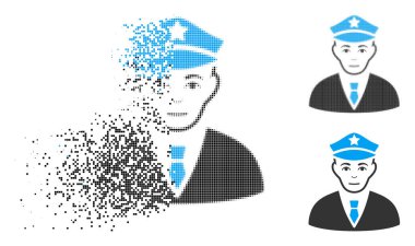 Nokta yarı ton polis simgesi yüz dağılmakta