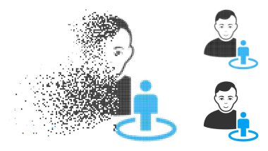 Yüz ile çözünmüş Pixelated yarı ton Portal moderatör simgesi