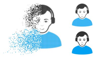 Nokta yarı ton telsizci simge yüzü ile çözünmüş