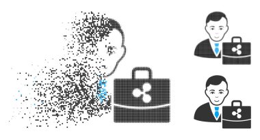 Yüz ile harcanmış piksel yarı ton dalgalanma Accounter simgesi