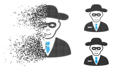 Hareketli Pixelated yarı ton güvenlik Aracısı simgesini yüz