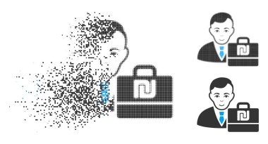 Yüz ile kırık nokta yarı ton şekel Accounter simgesi