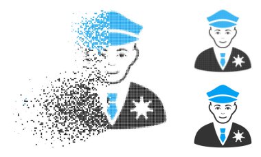 Yüzü yok olan nokta yarı ton Şerif simgesiyle