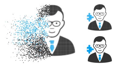 Eriterek yarı ton uzman simge yüzü ile noktalı