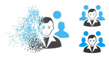 Yüz ile tahribe piksel yarı ton personel lideri simgesi