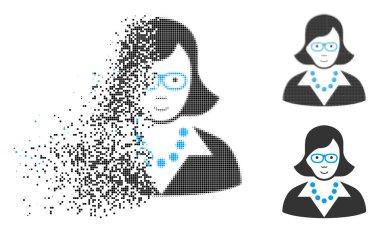 Yüz çözünmüş nokta noktalı resim öğretmen hanım simgesiyle