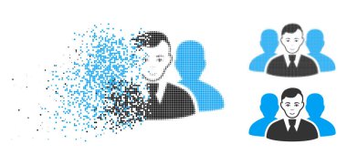 Yarı ton Kullanıcı Grup simgesi yüz ile noktalı ışıltı