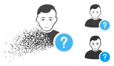 Harcanmış nokta yarı ton Kullanıcı durum simgesi ile yüz