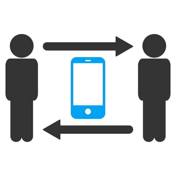 Men Smartphone Exchange Raster Icon — Stock Photo, Image