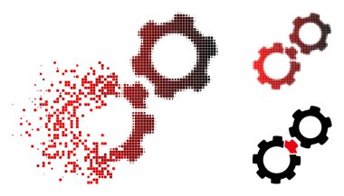 Gears simgesi parçalanmış piksel noktalı resim bozuk