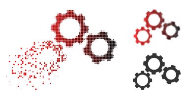 Yarı ton Gears simgesi toz noktalı