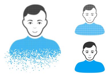 Yüz ile toz nokta yarı ton çocuk simgesi