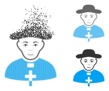 Yüz ile toz nokta yarı ton Katolik çoban simgesi