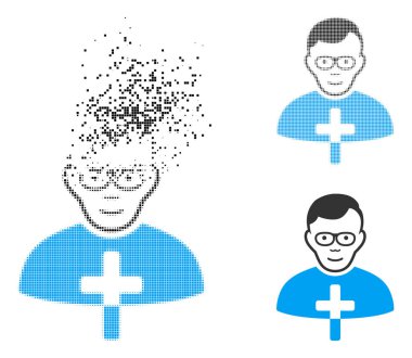 Yüz ile rendelenmiş nokta yarı ton Katolik çoban simgesi