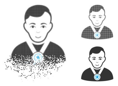 Yüz pixelated noktalı resim şampiyonu simgesiyle dağınık