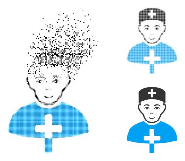 Yüz ile ayrılmış nokta yarı ton kilise Doktor simgesi