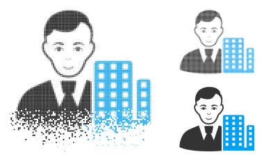 Yüz ile hareketli piksel yarı ton şehir mimar simgesi