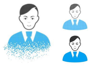 Yüz ile toz nokta yarı ton katip simgesi