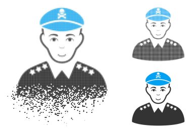 Yüz ile hasarlı piksel yarı ton kötülük ordusu genel simgesi