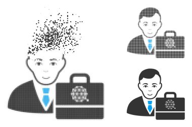 Pixelated noktalı resim Qtum Accounter simgesi yüz ile eriterek