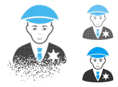 Yüz ile noktalı yarım ton Şerif simgesi hareket