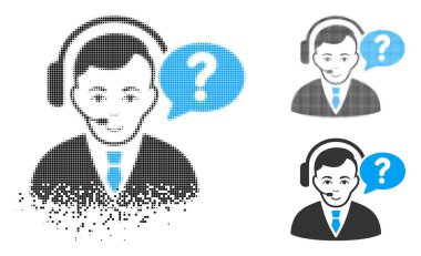 Yüz ile noktalı yarım ton destek Yöneticisi simgesini harcanmış