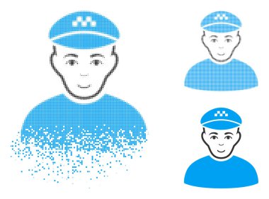 Nokta yarı ton taksi sürücüsü simgesini yüzle dağılmakta