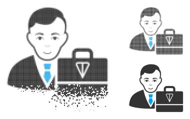 Nokta yarı ton Ton Accounter simgesi yüz dağılmakta