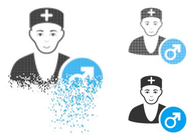 Noktalı yarım ton Andrologist Doktor simge yüzü ile rendelenmiş