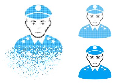 Pixelated noktalı resim ordu genel simge yüzü ile dağınık