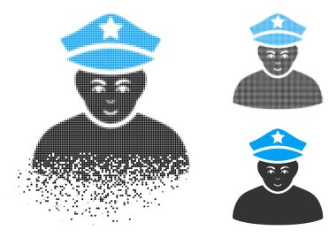 Yüz ile hareketli Pixelated noktalı resim ordu genel simgesi