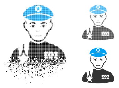 Yüz tahribe piksel noktalı resim ordu genel simgesiyle