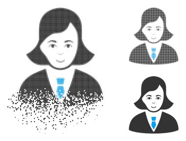 Yüz nokta noktalı resim iş kadını simgesiyle ışıltı