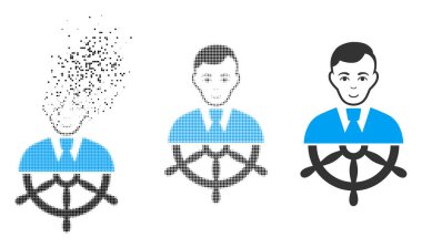 Yüz ile ayrılmış nokta yarı ton Kaptan simgesi