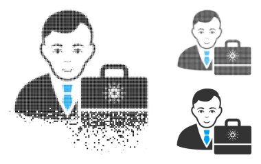 Yüz ile rendelenmiş Pixelated yarı ton Cardano Accounter simgesi