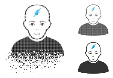 Dağılmakta noktalı resim akıllı çocuk simge yüzü ile noktalı
