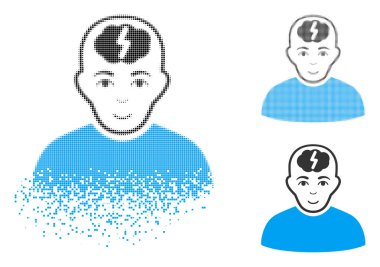 Noktalı noktalı resim akıllı çocuk simge yüzü ile kırık