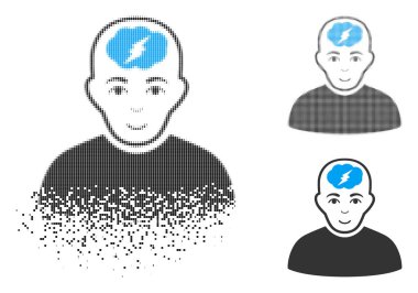 Yüz ile toz piksel noktalı resim akıllı çocuk simgesi