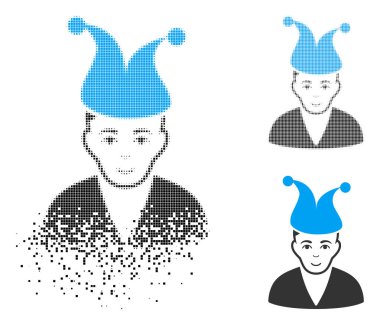 Işıltı nokta yarı ton palyaço simgesi ile yüz