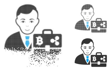 Yüz ile noktalı yarım ton Cryptocurrency Accounter simgesi çözünmüş