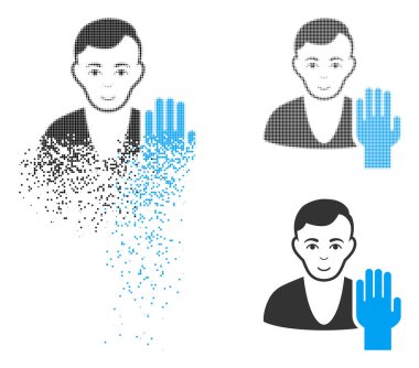 Yüz ile kaybolan Pixelated yarı ton seçmen simgesi