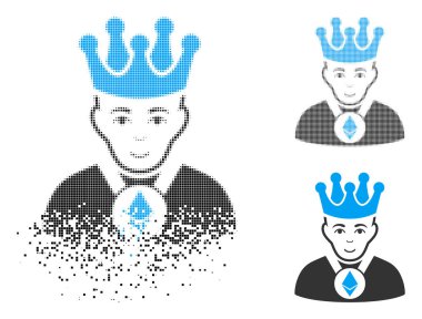 Yüz ile kırık piksel noktalı resim Ethereum Lord simgesi