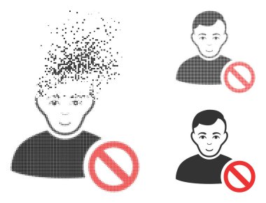 Kullanıcı simgesi yüz ile yasak noktalı noktalı resim bozuk
